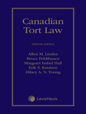 cover image of Canadian Tort Law